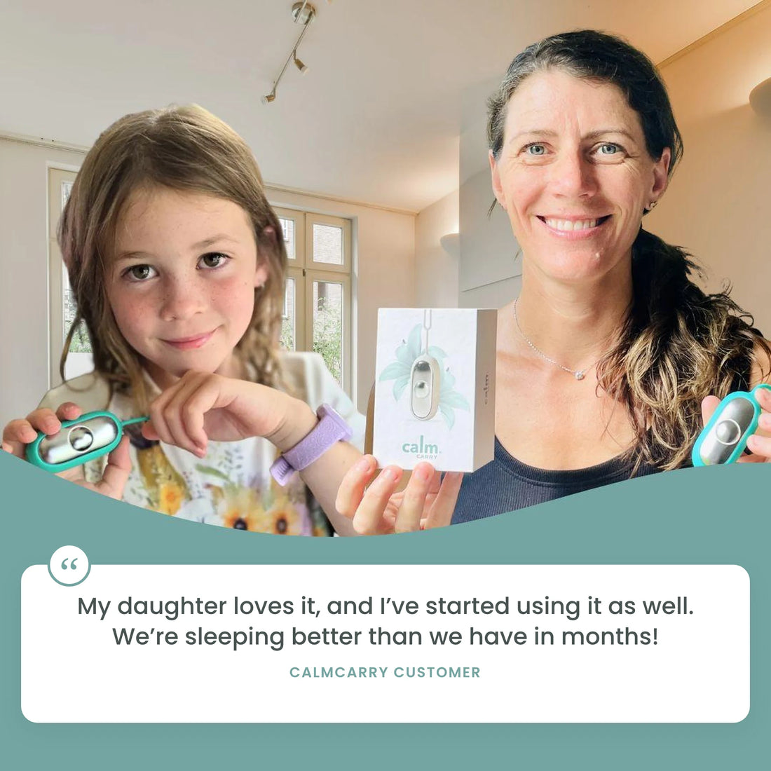 Parent and daughter both using CalmCarry