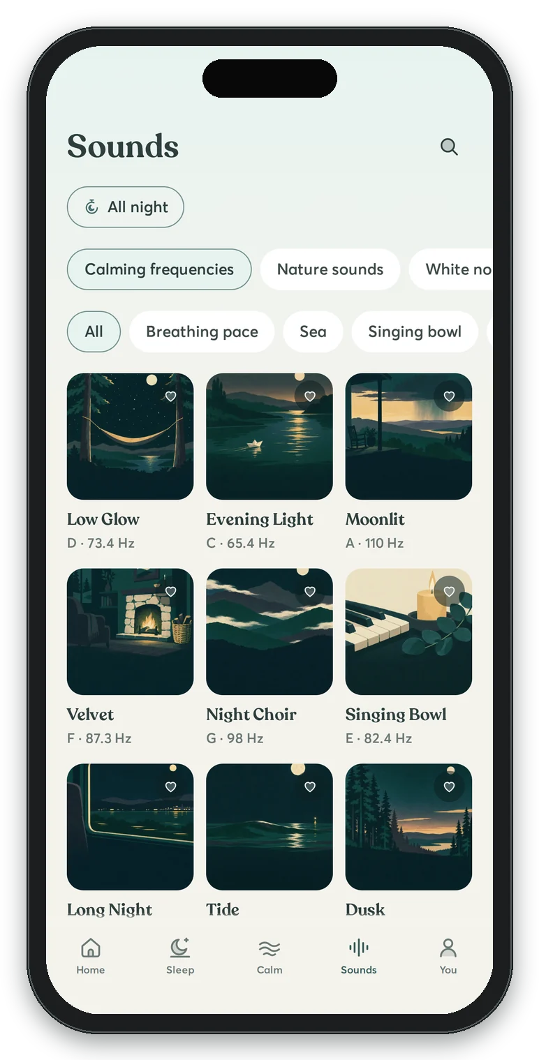 CalmCarry app calming frequencies