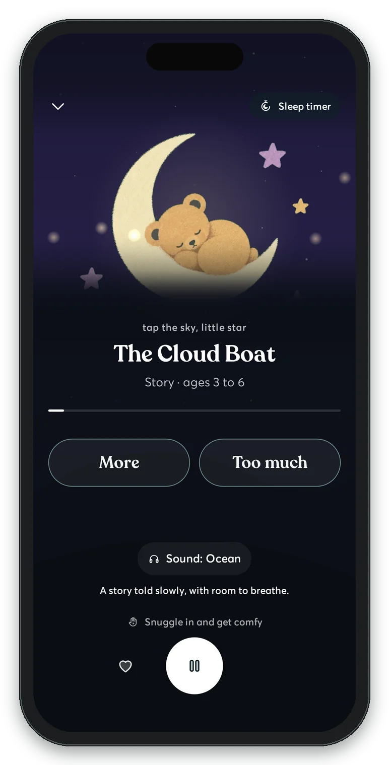 A kids story playing in Kids Mode