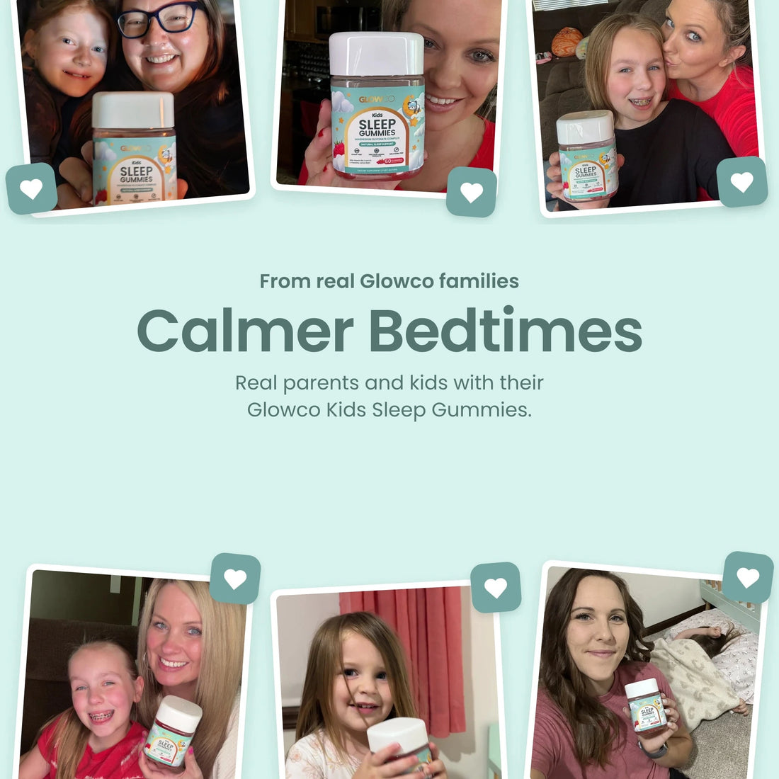 Real Glowco families with their Kids Sleep Gummies