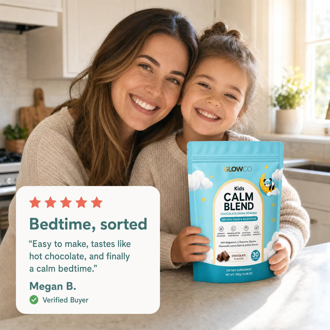 Five star customer review of Kids Calm Blend