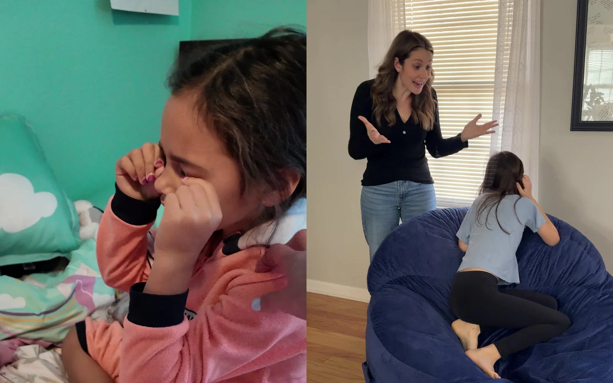 A child upset at home