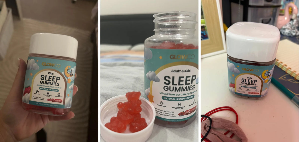 Two jars of Glowco Kids Sleep Gummies